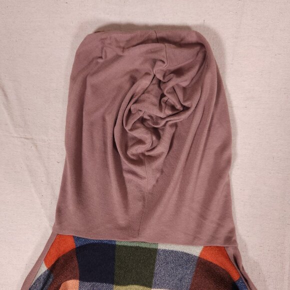 Celeste Multi Pattern Hoodie Womens Medium Check Striped Drawstring USA FLAW - Picture 13 of 16